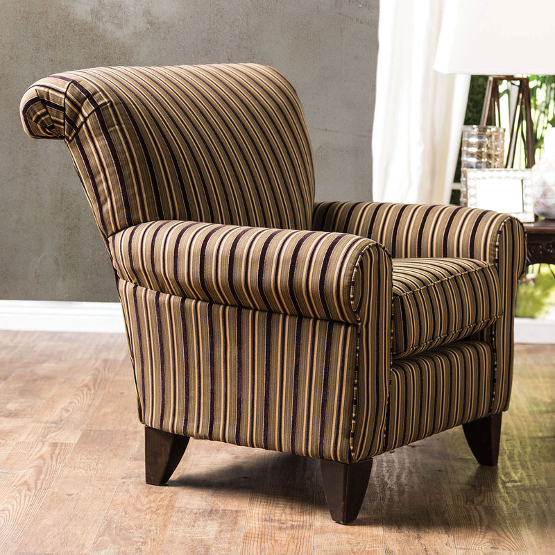 ARKLOW Brown/Pattern Chair, Stripes Pattern