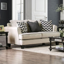 PERCEY Off-White/Black Love Seat - Star USA Furniture Inc
