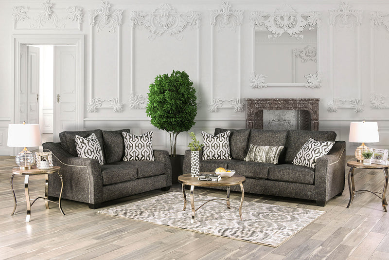 Coralie Charcoal Sofa + Love Seat