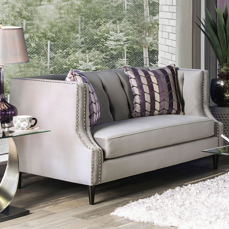 Tegan Gray/Purple Love Seat - Star USA Furniture Inc