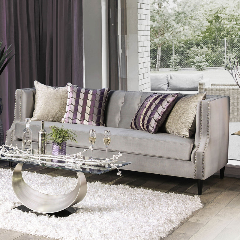 Tegan Gray/Purple Sofa