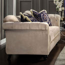ANTOINETTE Light Mocha/Blue Love Seat, Light Mocha - Star USA Furniture Inc