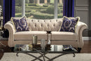 ANTOINETTE Light Mocha/Blue Sofa, Light Mocha - Star USA Furniture Inc