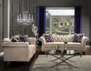 ANTOINETTE Light Mocha/Blue Sofa + Love Seat - Star USA Furniture Inc