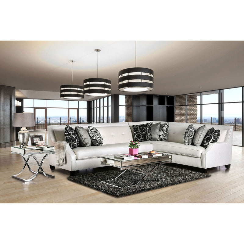 BETRIA /Black Off-White/Silver Sectional - Star USA Furniture Inc