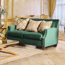 VERDANTE Emerald Green/Gold Love Seat - Star USA Furniture Inc