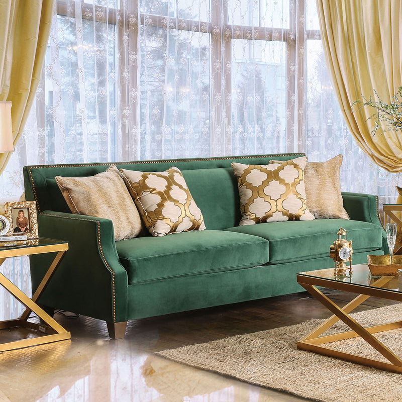 VERDANTE Emerald Green/Gold Sofa