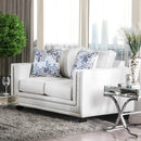 Ilse Off-White/Blue Love Seat - Star USA Furniture Inc