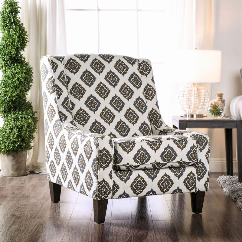 Reyna Ivory/Pattern Accent Chair
