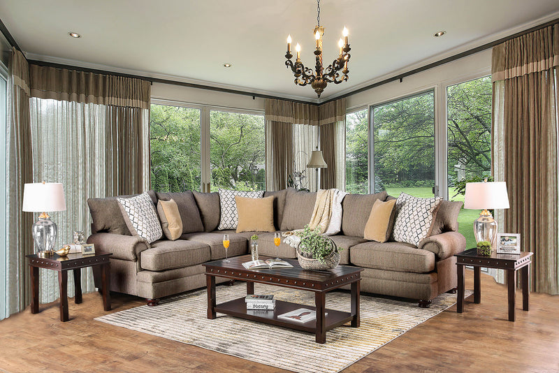 Augustina Light Brown Sectional