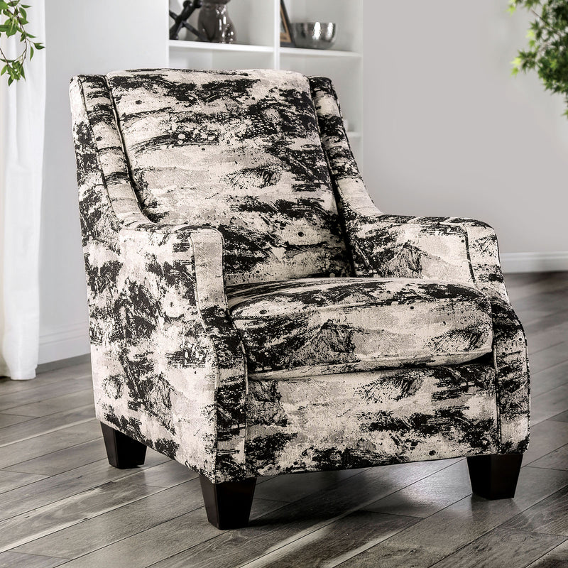Barnett Ivory/Gray Accent Chair