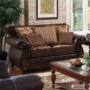 Franklin Dark Brown/Tan Love Seat, Dark Brown - Star USA Furniture Inc