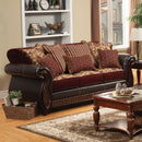 Franklin Burgundy/Espresso Sofa, Burgundy - Star USA Furniture Inc