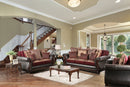 Burgundy/Espresso Sofa + Love Seat - Star USA Furniture Inc