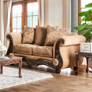 NICANOR Tan/Gold Love Seat - Star USA Furniture Inc