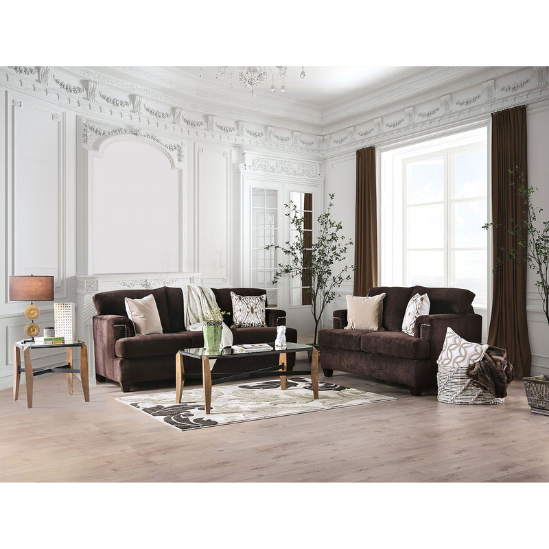 Brynlee Chocolate Sofa + Love Seat + 4 Pillows - Star USA Furniture Inc