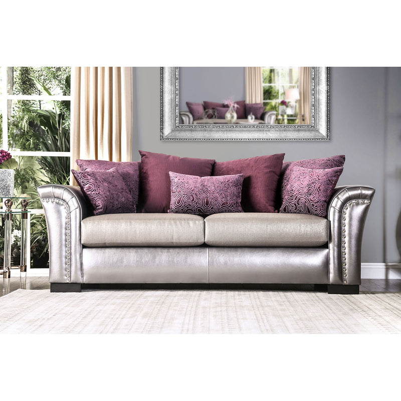 Benigno Pewter/Purple Sofa