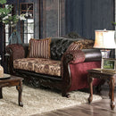 Quirino Burgundy/Dark Brown Love Seat - Star USA Furniture Inc