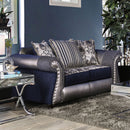 Katarina Navy/Silver Love Seat - Star USA Furniture Inc