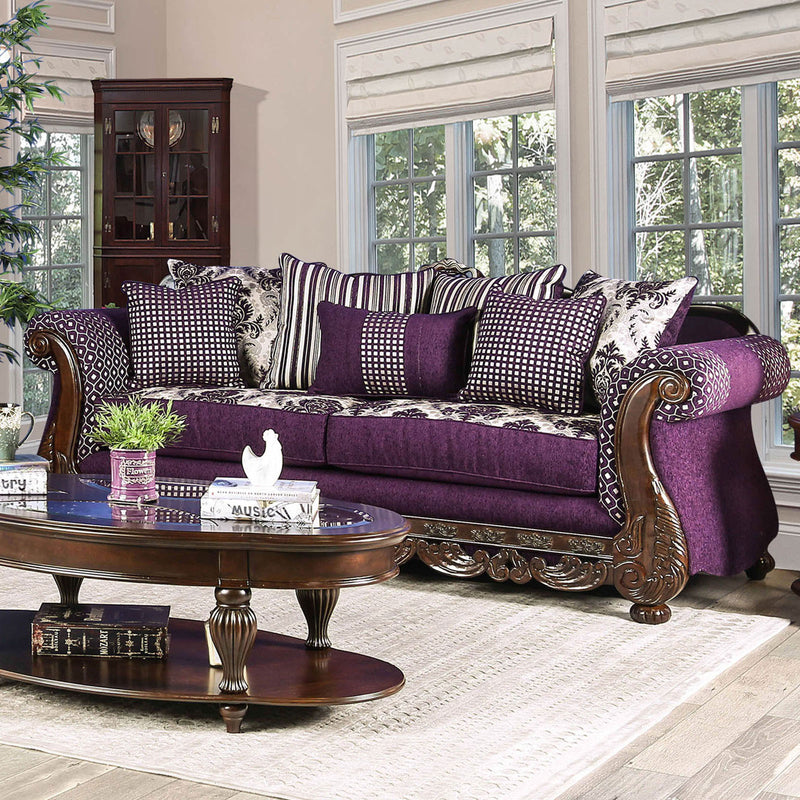 Emilia Purple/Silver Sofa
