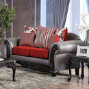 Midleton Gray/Red/Black Love Seat - Star USA Furniture Inc
