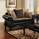 THEODORA Tan/Black Love Seat - Star USA Furniture Inc