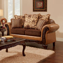 ISABELLA Dark Brown/Camel/Dark Cherry Love Seat - Star USA Furniture Inc
