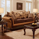 ISABELLA Dark Brown/Camel/Dark Cherry Sofa - Star USA Furniture Inc