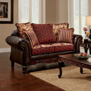 ELLIS Burgundy/Brown/Dark Cherry Love Seat - Star USA Furniture Inc