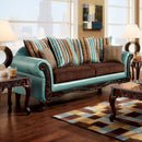 MULLIGAN Dark Brown/Teal/Dark Cherry Sofa - Star USA Furniture Inc
