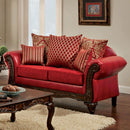 Marcus Red/Dark Cherry Love Seat - Star USA Furniture Inc