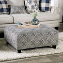 Nash Ivory/Navy Ottoman - Star USA Furniture Inc