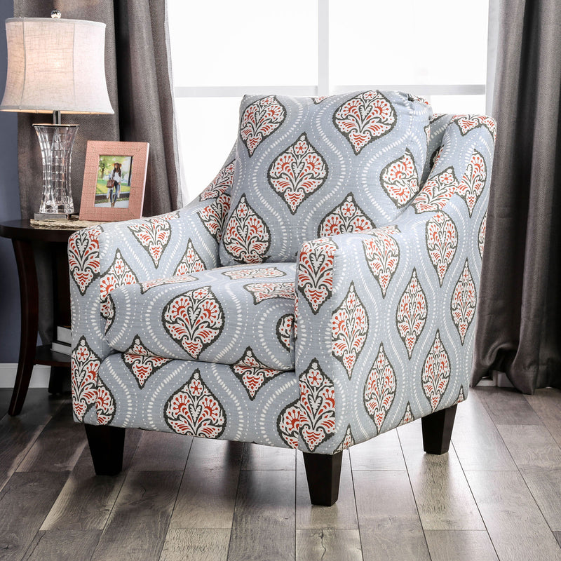 Tallulah Gray/Orange/Pattern Chair