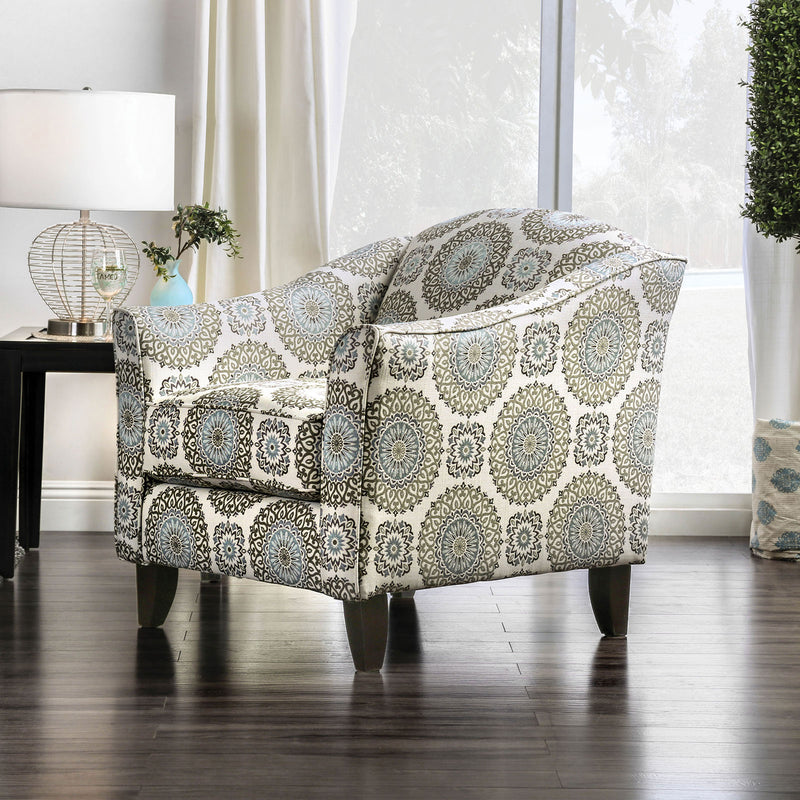 Misty Ivory/Pattern Floral Chair