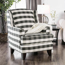 Patricia Ivory/Black Stripe Chair - Star USA Furniture Inc