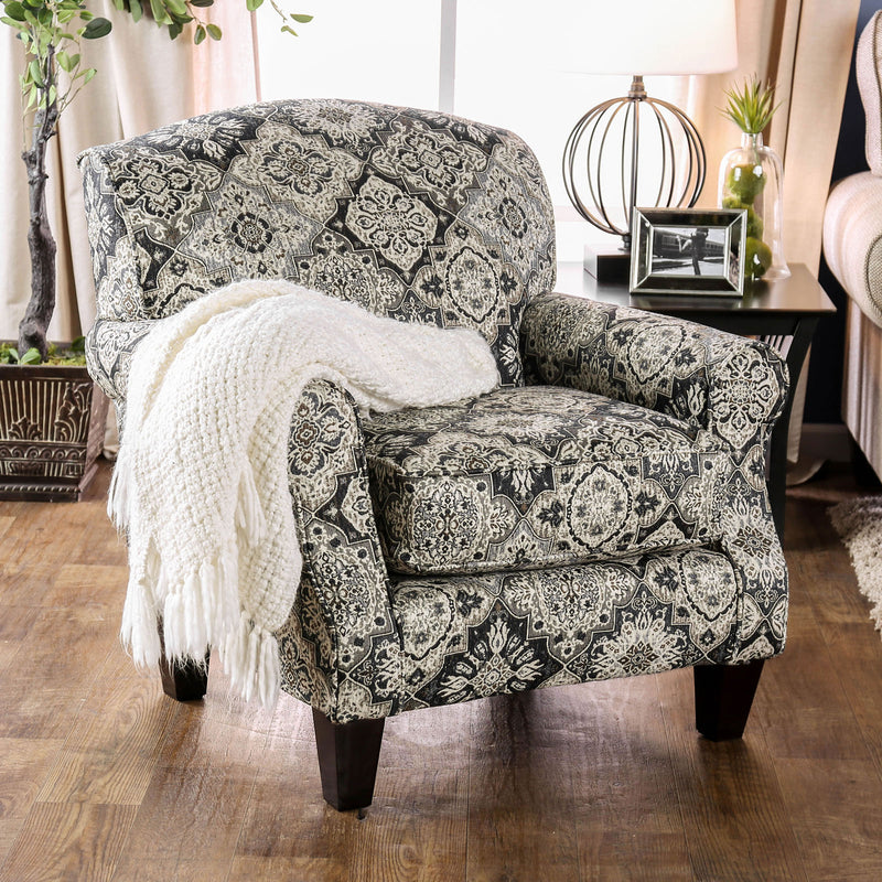 Bernadette Ivory/Pattern Floral Chair