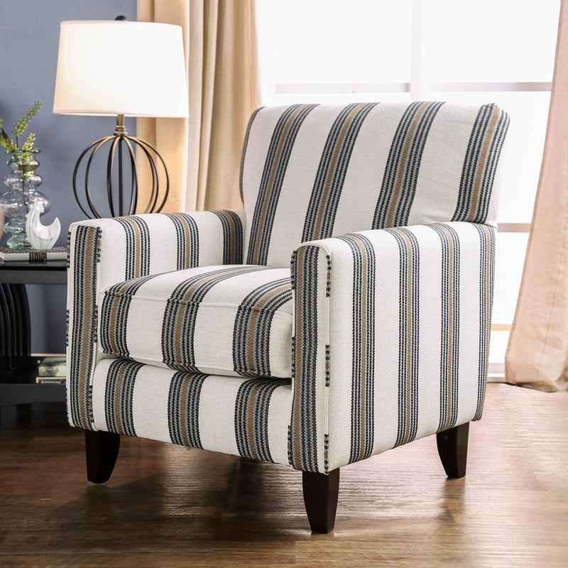 Bernadette Ivory/Pattern Stripe Chair
