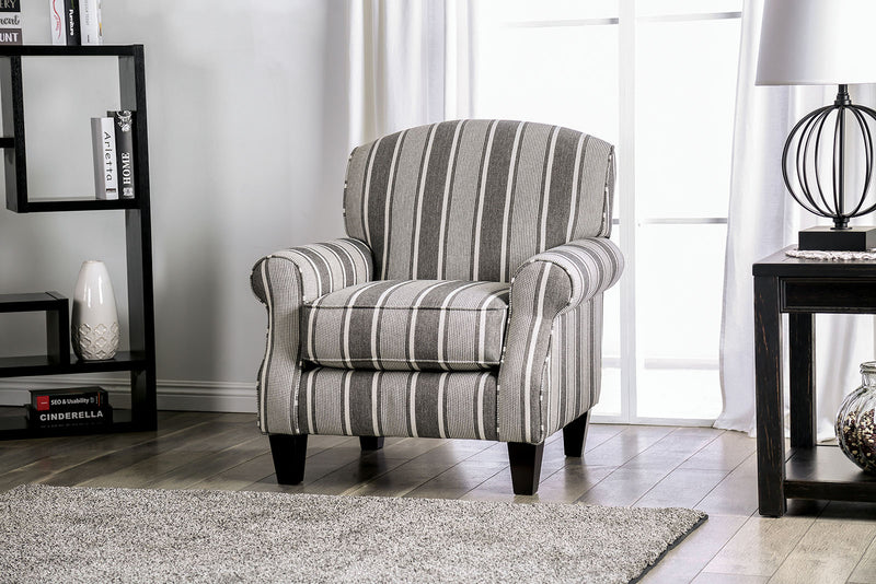Ames Charcoal Chair, Striped