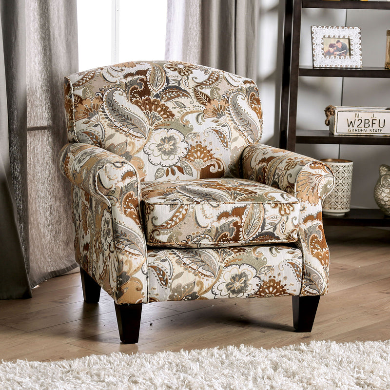 Begley Mocha/Floral Chair, Floral