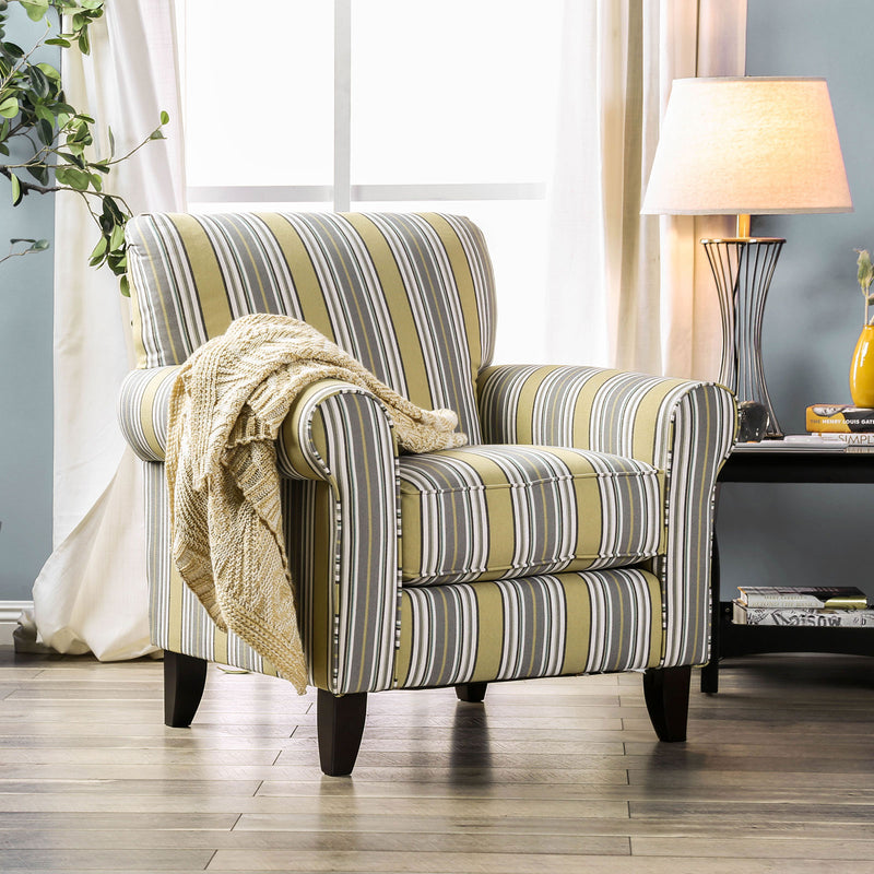 Wilkie Light Gray/Yellow/Pattern Chair