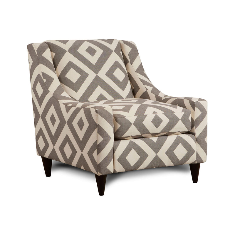PARKER Ivory/Gray/Pattern Chair, Diamond Pattern